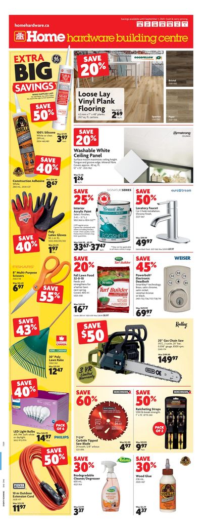 Home Hardware Building Centre (ON) Flyer August 26 to September 1