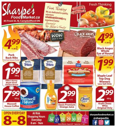 Sharpe's Food Market Flyer August 26 to September 1
