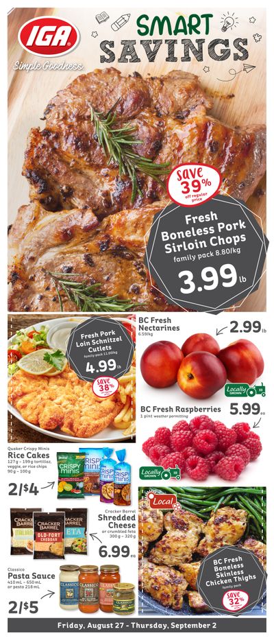 IGA Stores of BC Flyer August 27 to September 2 IGA Stores of BC Flyer August 27 to September 2