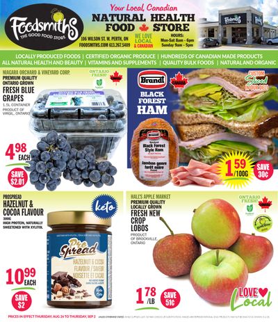 Foodsmiths Flyer August 26 to September 2