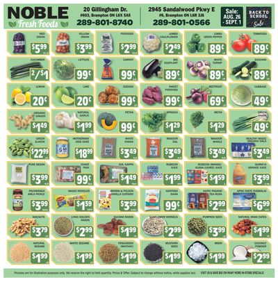 Noble Fresh Foods Flyer August 26 to September 1