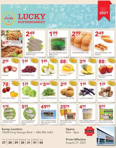 Lucky Supermarket (Surrey) Flyer August 27 to September 2