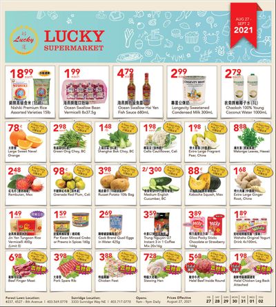 Lucky Supermarket (Calgary) Flyer August 27 to September 2