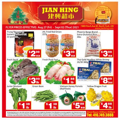Jian Hing Supermarket (North York) Flyer August 27 to September 2