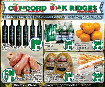 Concord Food Centre & Oak Ridges Food Market Flyer August 27 to September 9