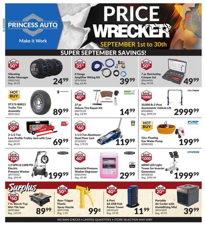 Princess Auto Price Wrecker Flyer September 1 to 30