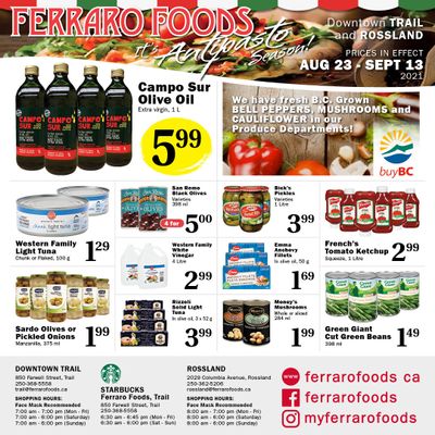 Ferraro Foods Flyer August 23 to September 13