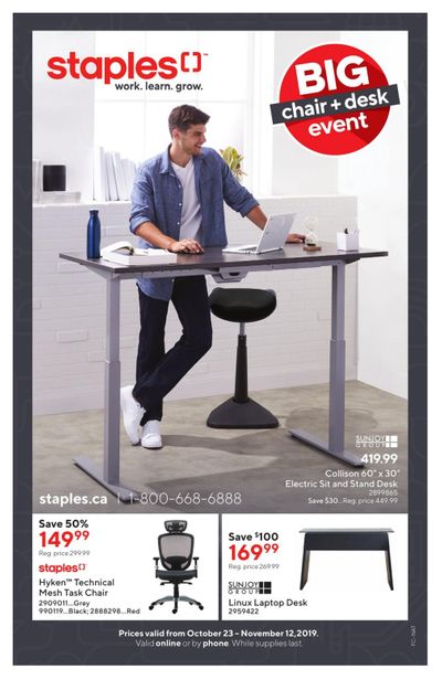 Staples Big Chair Event Flyer October 23 to November 12