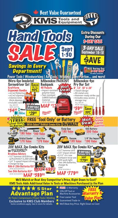 KMS Tools and Equipment Flyer September 1 to 30