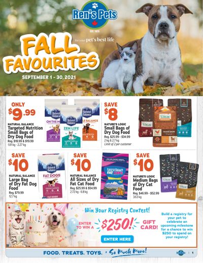 Ren's Pets Depot Fall Favourites Flyer September 1 to 30