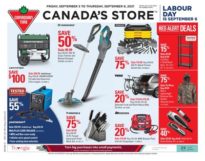 Canadian Tire (Atlantic) Flyer September 3 to 9