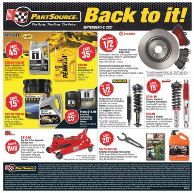 PartSource Flyer September 3 to 8