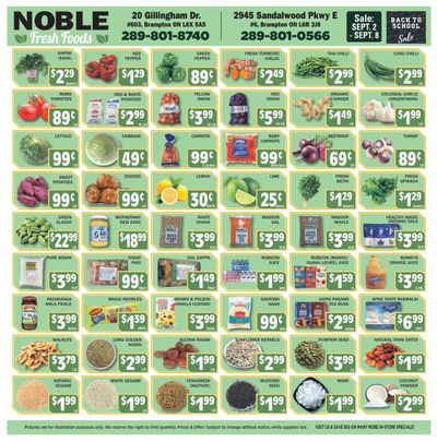 Noble Fresh Foods Flyer September 2 to 8