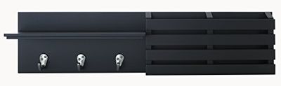 kieragrace KG Sydney Wall Shelf and Mail Holder with 3 Hooks - Black, 24" $34 (Reg $46.99)
