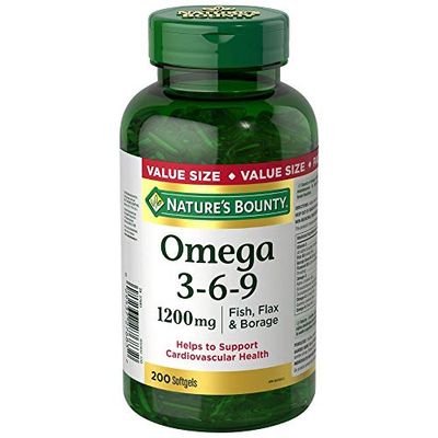 Nature's Bounty Omega 3 6 9 Fish Oil Pills, Supplement, Helps Support Cognitive Health and Brain Function, 1200mg, 200 Softgels $15.59 (Reg $24.05)