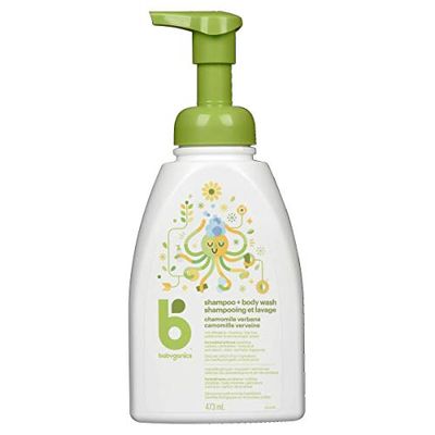 Babyganics Baby Shampoo + Baby Body Wash, 2-in-1 Baby Soap for the Bathtub, Plant-Derived and Non-Allergenic Ingredients Formulated with Baby's Skin in Mind, Chamomile Verbena, 473 ml Soap Pump Bottle $9.97 (Reg $11.97)