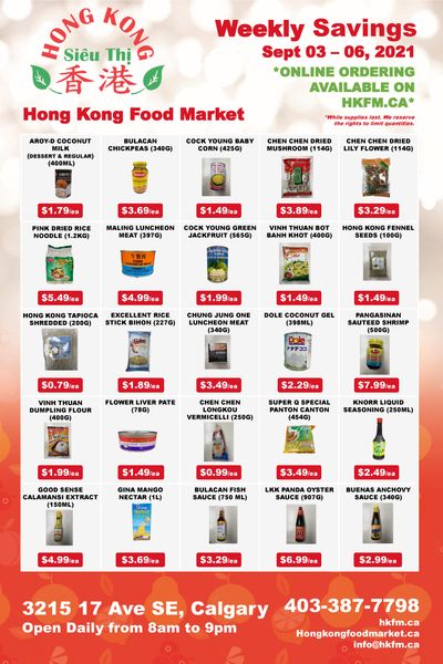 Hong Kong Food Market Flyer September 3 to 6