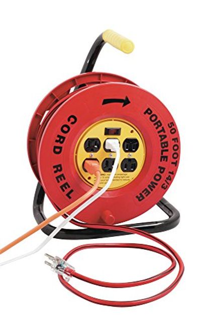 Designers Edge E-235 Power Stations 14/3-Gauge Cord Reel with 6 Outlets, 50-Foot $60.52 (Reg $111.00)