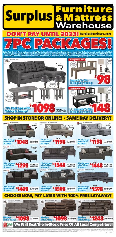 Surplus Furniture & Mattress Warehouse (Thunder Bay) Flyer September 6 to 19