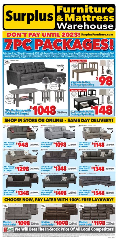 Surplus Furniture & Mattress Warehouse (Kingston) Flyer September 6 to 19