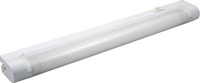 GE Slimline 14in. Fluorescent Light Fixture, Plug-in, 5ft. Power Cord, F8T5 Bulb, Warm White, Flicker-Free, No-Hum, Instant-On Electronic Ballast, Linkable, On/Off Rocker Switch, White, 10168 $19.96 (Reg $29.56)