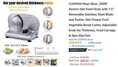 Amazon Canada Deals: Save 35% on CUSIMAX Meat Slicer + 33% on Women Tummy Control Yoga Pants + 42% on Portable Blender Personal Size + More Offers