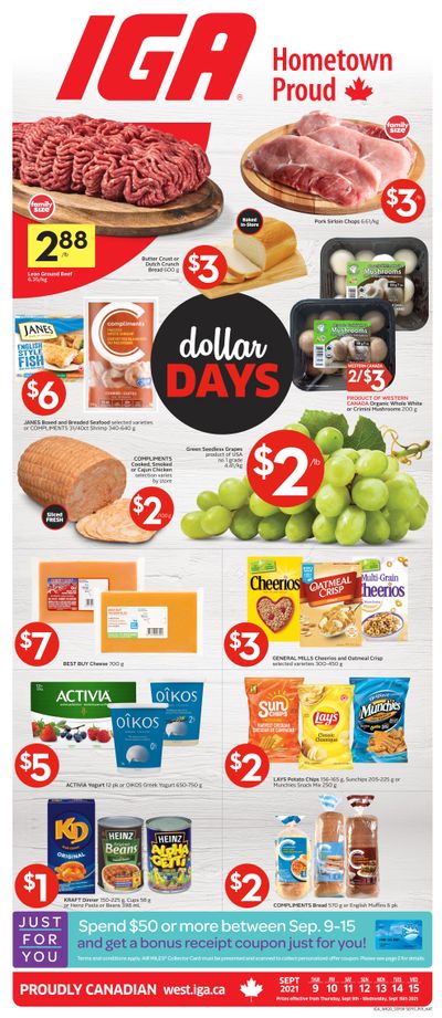 IGA (West) Flyer September 9 to 15