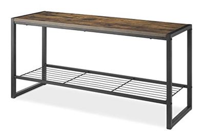 Whitmor Modern Industrial Entryway Bench w/Shoe Storage, Brown $83.99 (Reg $118.10)
