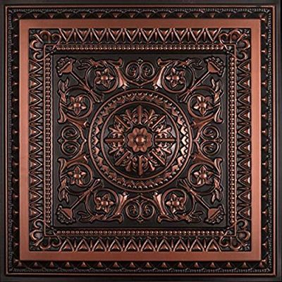 La Scala-Faux Tin Ceiling Tile - Antique Copper 25-Pack $391.63 (Reg $436.63)