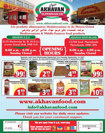 Akhavan Supermarche Flyer September 8 to 14