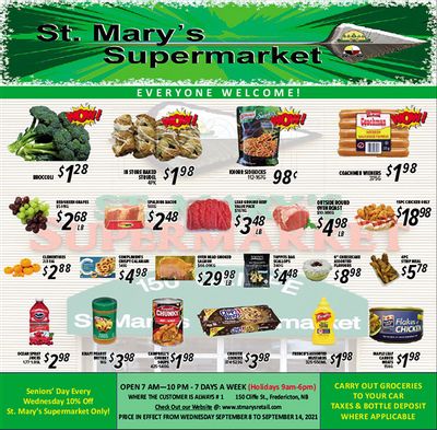 St. Mary's Supermarket Flyer September 8 to 14