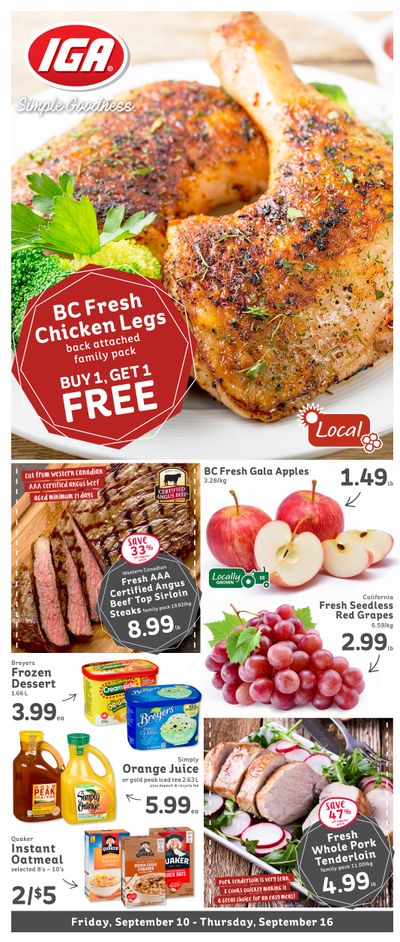 IGA Stores of BC Flyer September 10 to 16