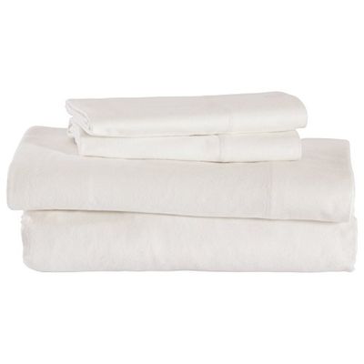 Stone & Beam Rustic Solid 100% Cotton Flannel Bed Sheet Set, Queen, White $78.26 (Reg $116.15)