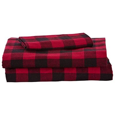 Stone & Beam Rustic Buffalo Check Flannel Bed Sheet Set, Twin XL, Red and Black $59.15 (Reg $88.17)