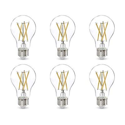 AmazonBasics 60W Equivalent, Clear, Daylight, Dimmable, CEC Compliant, A19 LED Light Bulb | 6-Pack $18.43 (Reg $31.80)