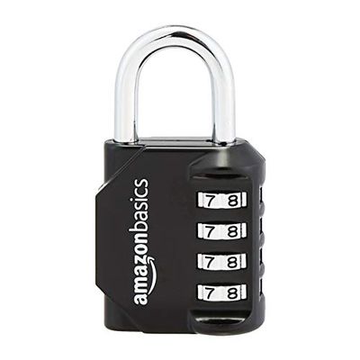 Amazon Basics 4-Digit Combination Padlock, Black, 2-Pack $11.69 (Reg $23.42)