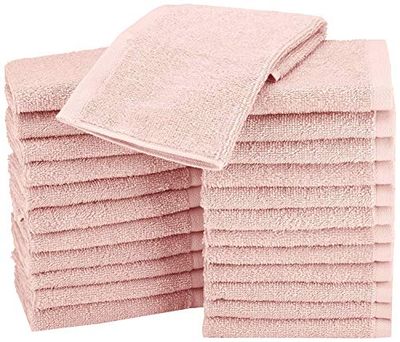 AmazonBasics Washcloth Face Towels, Pack of 24, Petal Pink $18.27 (Reg $23.67)