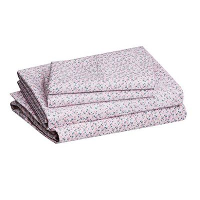 AmazonBasics Light-Weight Microfiber Sheet Set - Queen, Pink Mini Floral $17.26 (Reg $29.25)