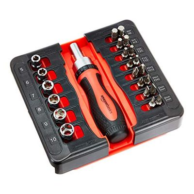 Amazon Basics 23-Piece Magnetic Ratchet Wrench and Screwdriver Set $10.7 (Reg $17.08)