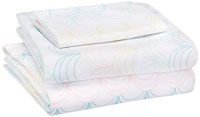Amazon Basics Kid's Sheet Set - Soft, Easy-Wash Microfiber - Twin, Multi-Color Scallop $16.98 (Reg $23.99)
