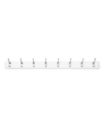 AmazonBasics Wall Mounted Coat Rack, 8 Modern Hooks, White $23.53 (Reg $43.81)