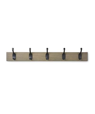 AmazonBasics Wall Mounted Coat Rack, 5 Modern Hooks, Barnwood $17.51 (Reg $27.85)