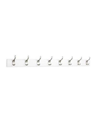 AmazonBasics Wall Mounted Modern Coat Rack, 8 Hooks, Set of 2, White $52.32 (Reg $82.58)