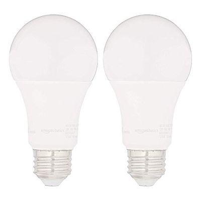 Amazon Basics 100W Equivalent, Daylight, Dimmable, 10,000 Hour Lifetime, A19 LED Light Bulb | 2-Pack $10.4 (Reg $17.99)