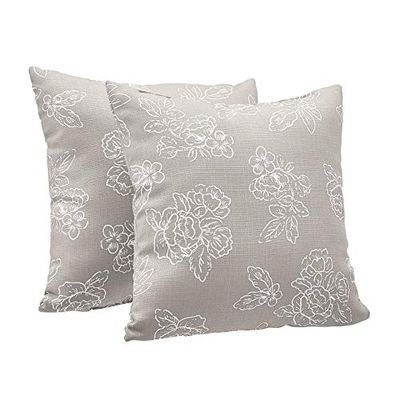 Amazon Basics 2-Pack Textured Weave Decorative Throw Pillows - 18" Square, Taupe Floral $14 (Reg $21.76)