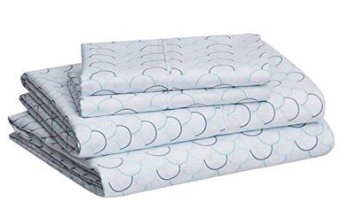 AmazonBasics Light-Weight Microfiber Sheet Set - Queen, Teal Scallop $18.31 (Reg $29.25)