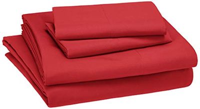 Amazon Basics Kid's Sheet Set - Soft, Easy-Wash Microfiber - Full, Red $14.89 (Reg $29.90)