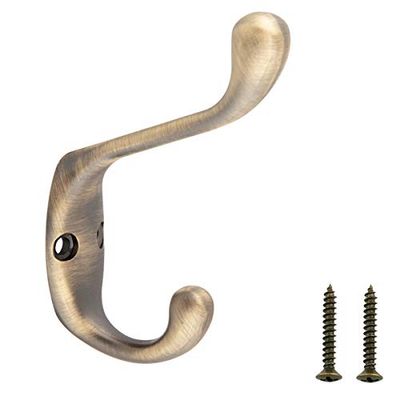 AmazonBasics AB4600-AS-5 Coat Hook, Antique Brass $19.78 (Reg $29.59)