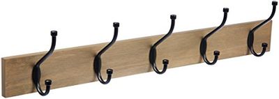 AmazonBasics Wall-Mounted Farmhouse Coat Rack, 5 Standard Hooks, Barnwood $17.41 (Reg $27.99)
