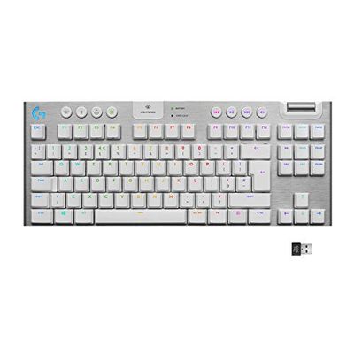Logitech G915 TKL White Tactile Tenkeyless Lightspeed Wireless RGB Mechanical Gaming Keyboard, Low Profile Switch Options, LIGHTSYNC RGB, Advanced Wireless and Bluetooth Support $259.35 (Reg $299.99)